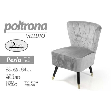 Sillón de terciopelo diseño cielo retro cm 84h