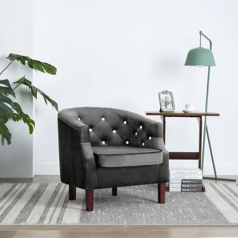 Sillón de terciopelo gris antracita vidaXL - Antracita