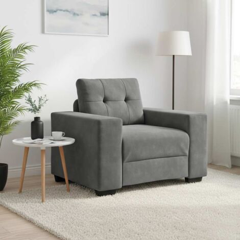 Sillón de terciopelo gris oscuro 60 cm