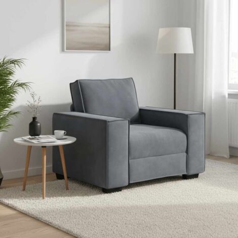 Sillón de terciopelo gris oscuro  60 cm