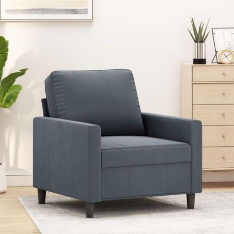 Sillón de terciopelo gris oscuro 60 cm vidaXL