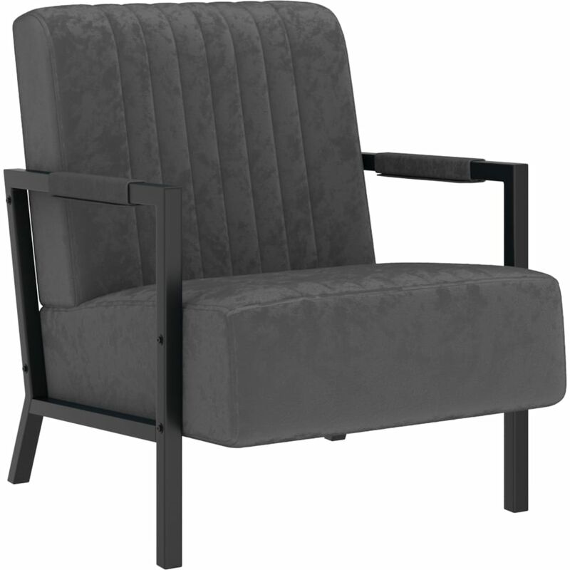 

Sillón de terciopelo gris oscuro