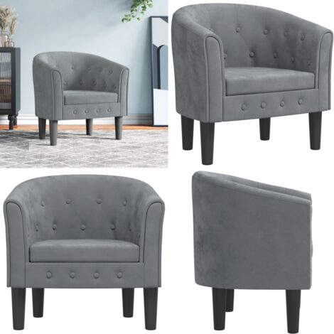 Sillón de terciopelo gris oscuro - Sillón de dormitorio - Sillón moderno