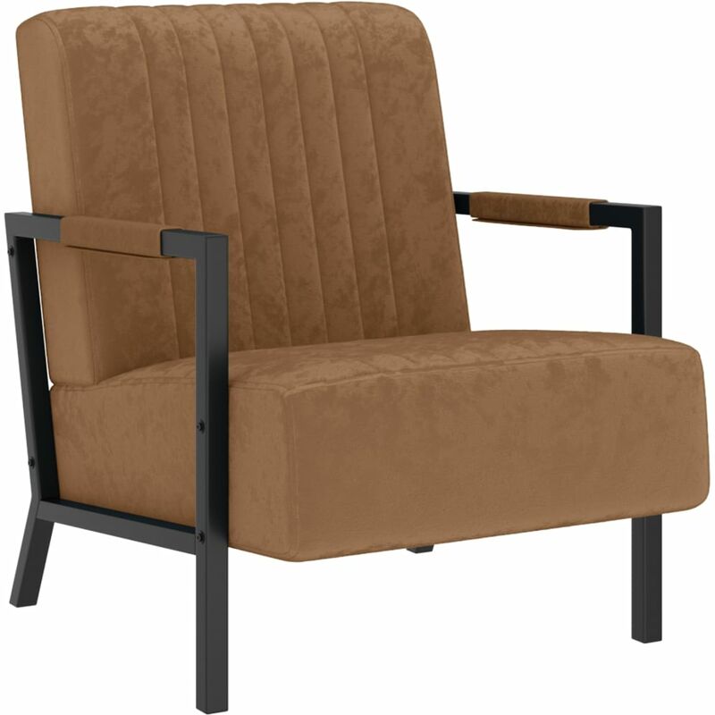 

Sillón de terciopelo marrón