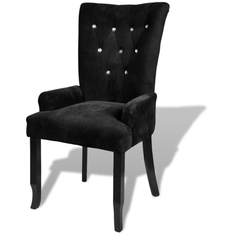

Sillón de Terciopelo Negro - Negro - Vidaxl