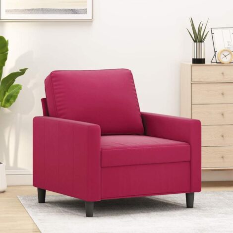 Sillón de terciopelo rojo tinto 60 cm
