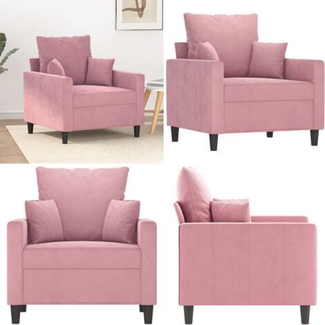 Sillón de terciopelo rosa 60 cm - Sillón de terciopelo - Sillón de terciopelo 60 cm