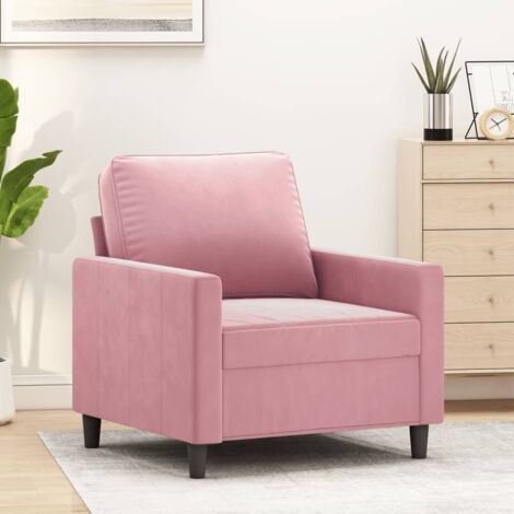 Sillón de terciopelo rosa 60 cm vidaXL