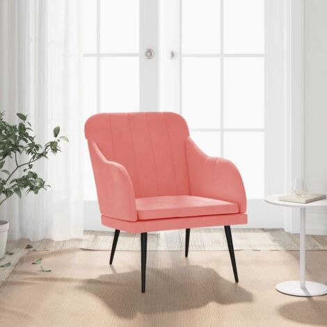 Sillón de terciopelo rosa 63x76x80 cm vidaXL