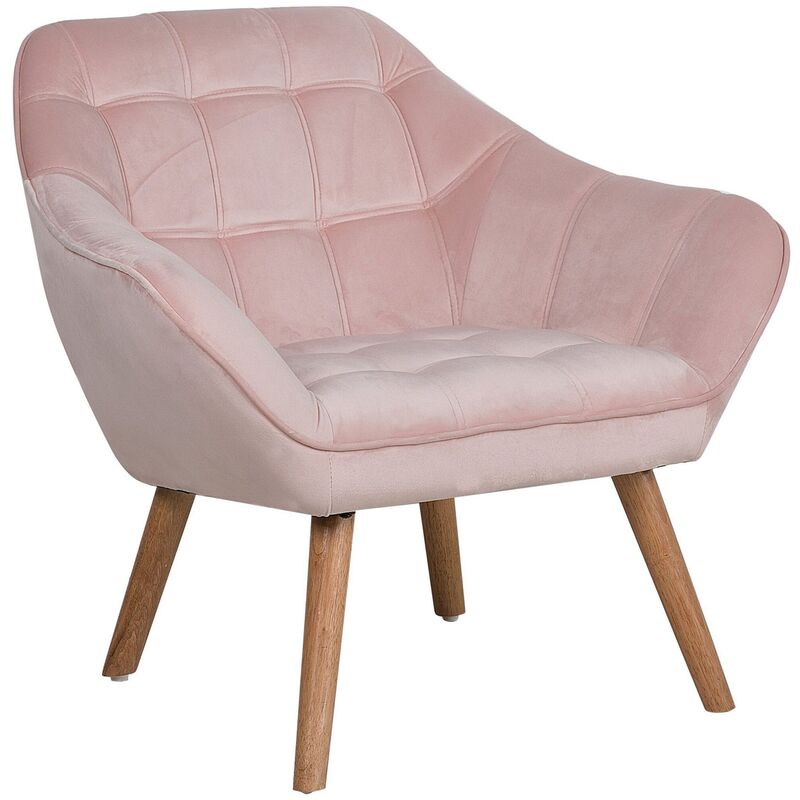 

Sillón de terciopelo rosa KARIS