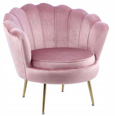 Sillón de terciopelo rosa para salón u oficina, carcasa GRANDE, Furnitex