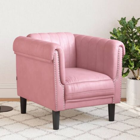 Sillón de terciopelo rosa vidaXL