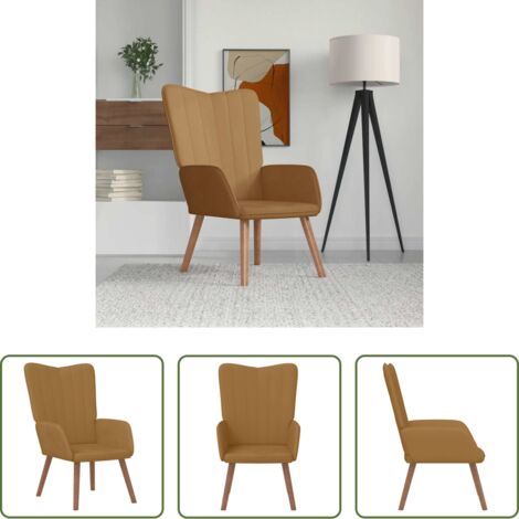 Sillón de terciopelo -  Sillón de relax de terciopelo marrón