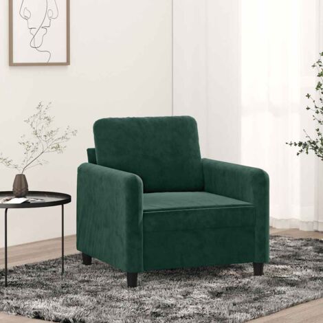 Sillón de terciopelo verde oscuro 60 cm
