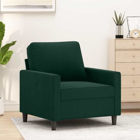Sillón de terciopelo verde oscuro 60 cm