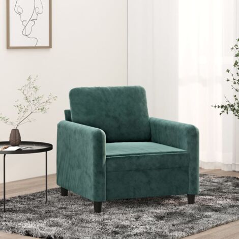 Sillón de terciopelo verde oscuro 60 cm vidaXL