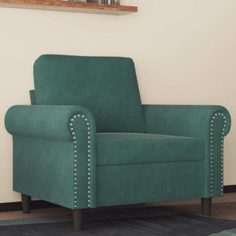 Sillón de terciopelo verde oscuro 60 cm vidaXL