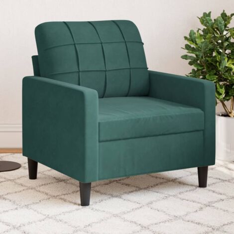 Sillón de terciopelo verde oscuro 60 cm vidaXL