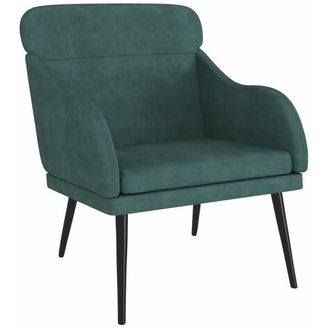 Sillón de terciopelo verde oscuro 63x76x80 cm vidaXL