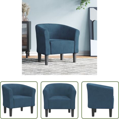 Sillón decorativo -  Sillón de terciopelo azul oscuro