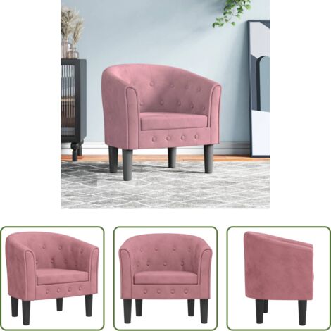 Sillón decorativo -  Sillón de terciopelo rosa
