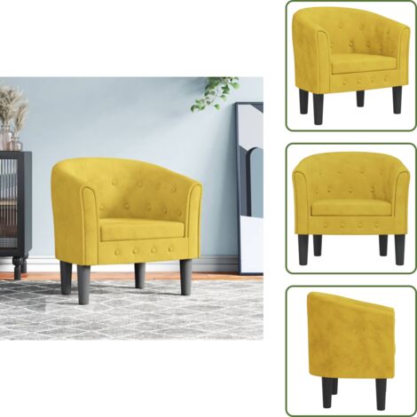 Sillón decorativo - vidaXL Sillón de terciopelo amarillo - Asiento cómodo