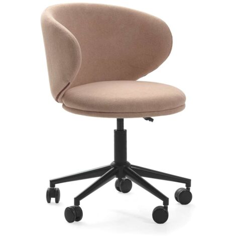 Sillón despacho giratorio elevable Rebeca acabado rosa clara, 60.5m(ancho) 73.5/83cm(altura) 60.5cm(fondo)