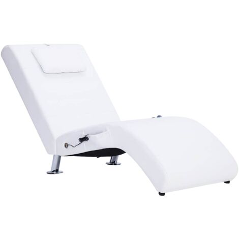 Sillón diván para función de masaje interior con almohada de PVC blanca DEC026130
