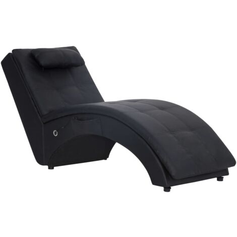 Sillón diván para masaje interior con almohada de PVC negro DEC026139
