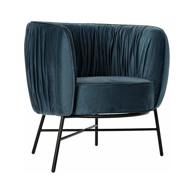 

Sillón DKD Home Decor Azul Negro Poliéster Metal (78 x 74 x 78 cm)