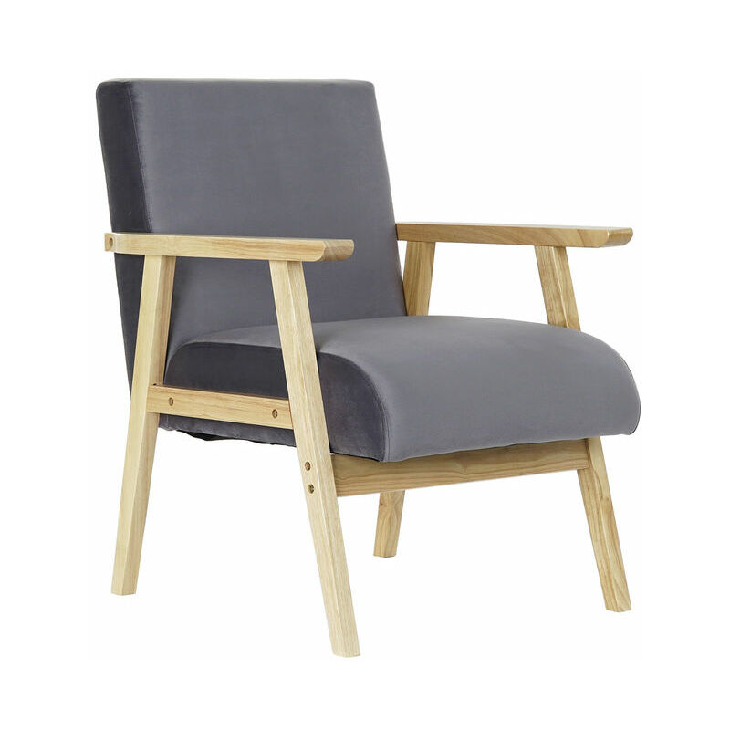 

Sillón DKD Home Decor Gris Poliéster Madera MDF (62 x 70 x 76 cm)