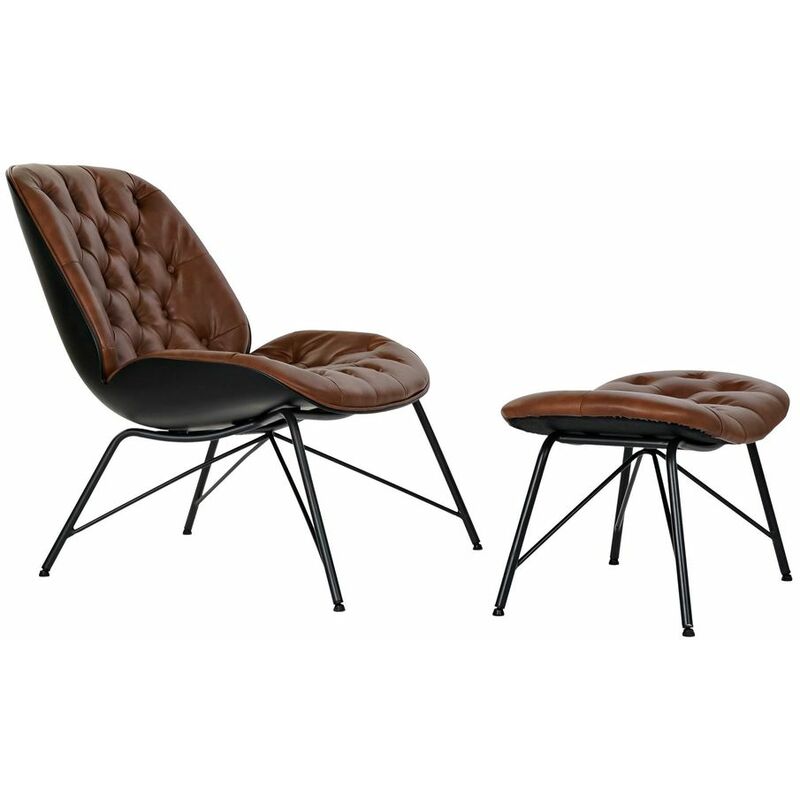 

Sillón DKD Home Decor Marrón Negro Metal Poliuretano (2 pcs)