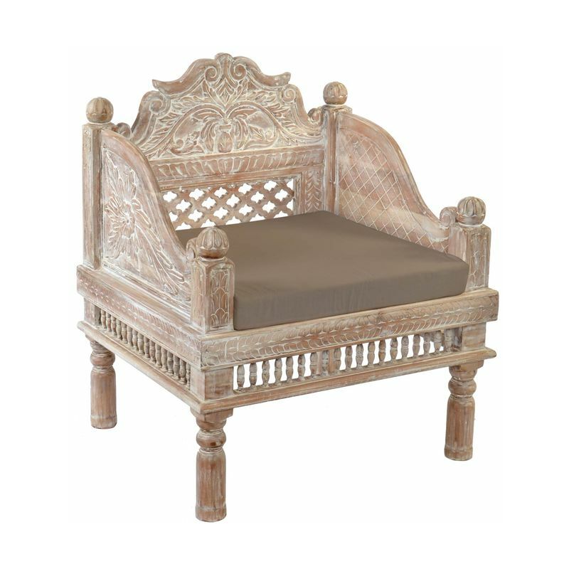 

Sillón DKD Home Decor Marrón Poliéster Espuma Acacia Étnico (74 x 62 x 88.5 cm)