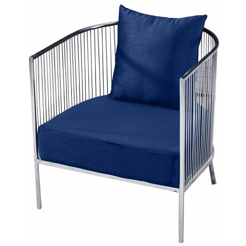 

Sillón DKD Home Decor Poliéster Acero Azul marino (66 x 69 x 70 cm)