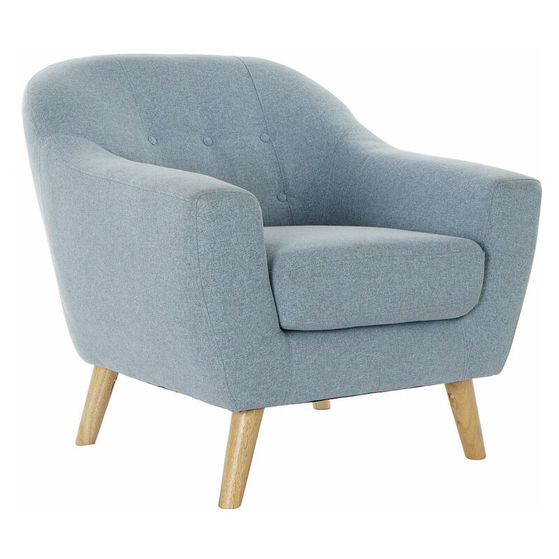 

Sillón DKD Home Decor Poliéster Madera de caucho Azul cielo (81 x 80 x 80 cm)