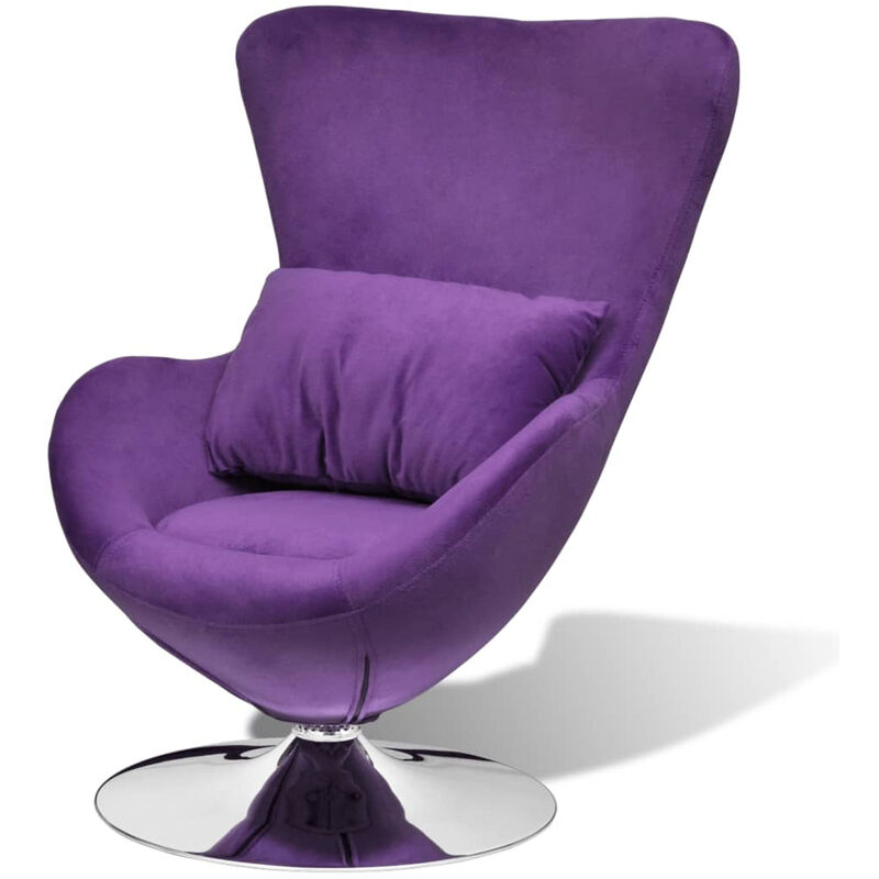 

Sillon egg giratorio con cojin pequeno terciopelo morado