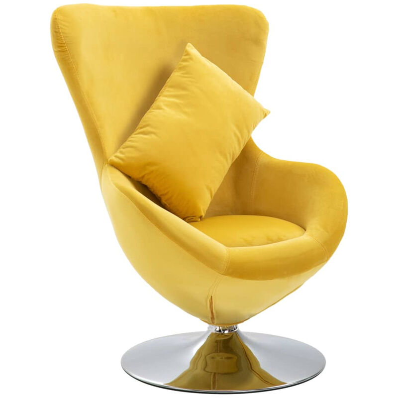 

Happyshopping - Sillon egg giratorio con cojin terciopelo amarillo