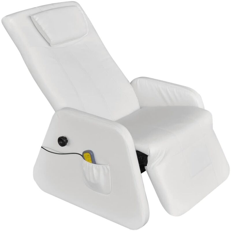 

vidaXL Sillón de Masaje de Cuero Sintético Blanco - Blanco