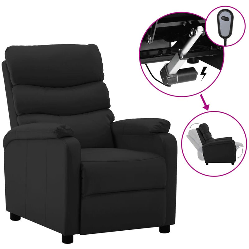 

Asupermall - Sillon electrico reclinable de piel sintetica negra