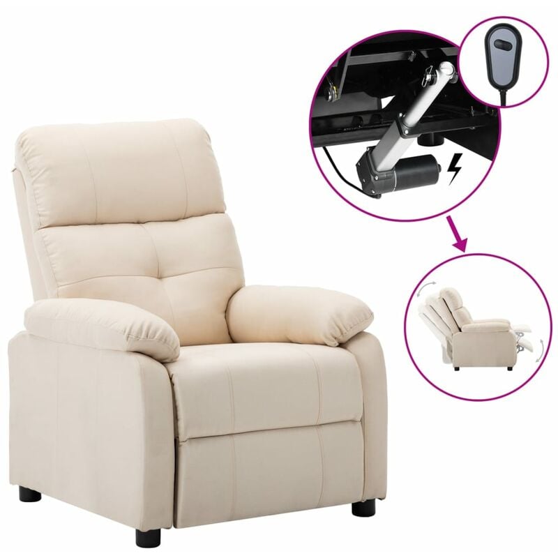 

Sillón eléctrico reclinable de tela crema