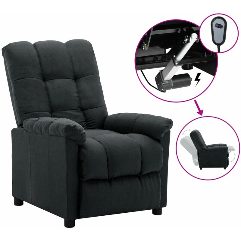

Sillón eléctrico reclinable de tela gris oscuro
