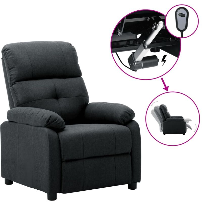 

Sillón eléctrico reclinable de tela gris oscuro