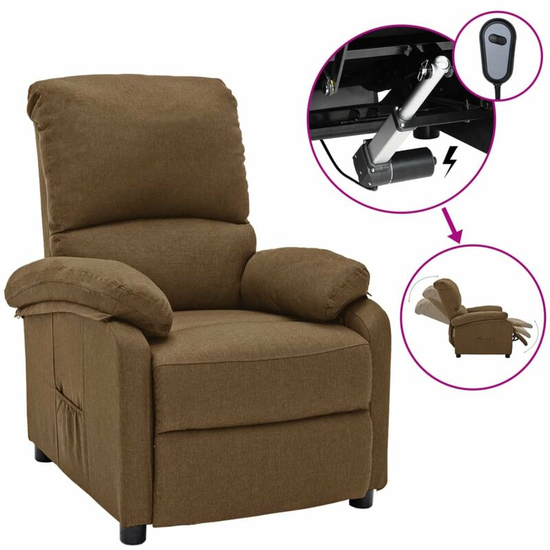 

Sillon electrico reclinable de tela gris taupe