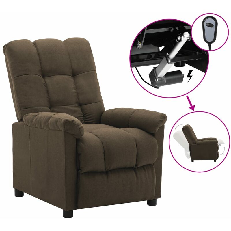 

Sillón eléctrico reclinable de tela marrón