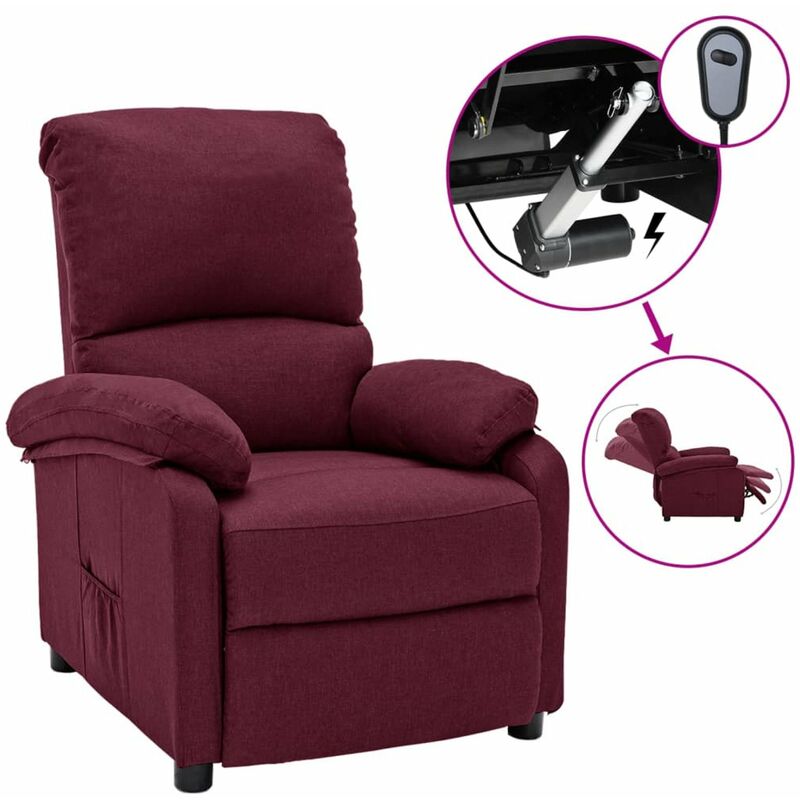 

Sillon electrico reclinable de tela morado