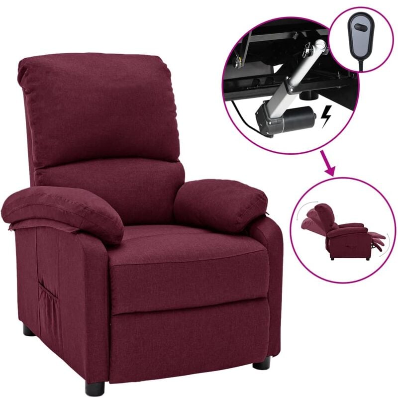 

Sillón eléctrico reclinable de tela morado