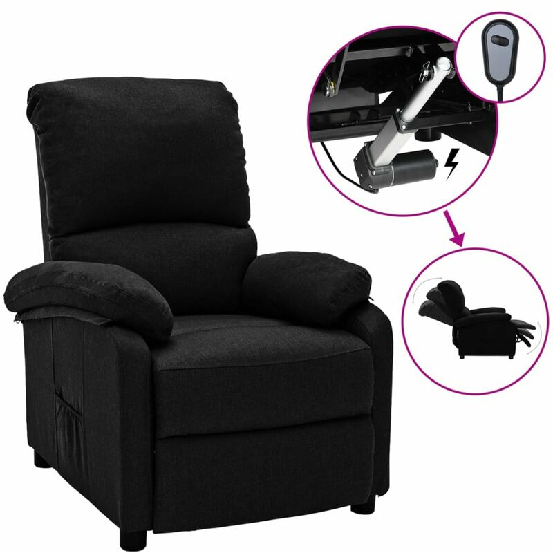

Sillon electrico reclinable de tela negro