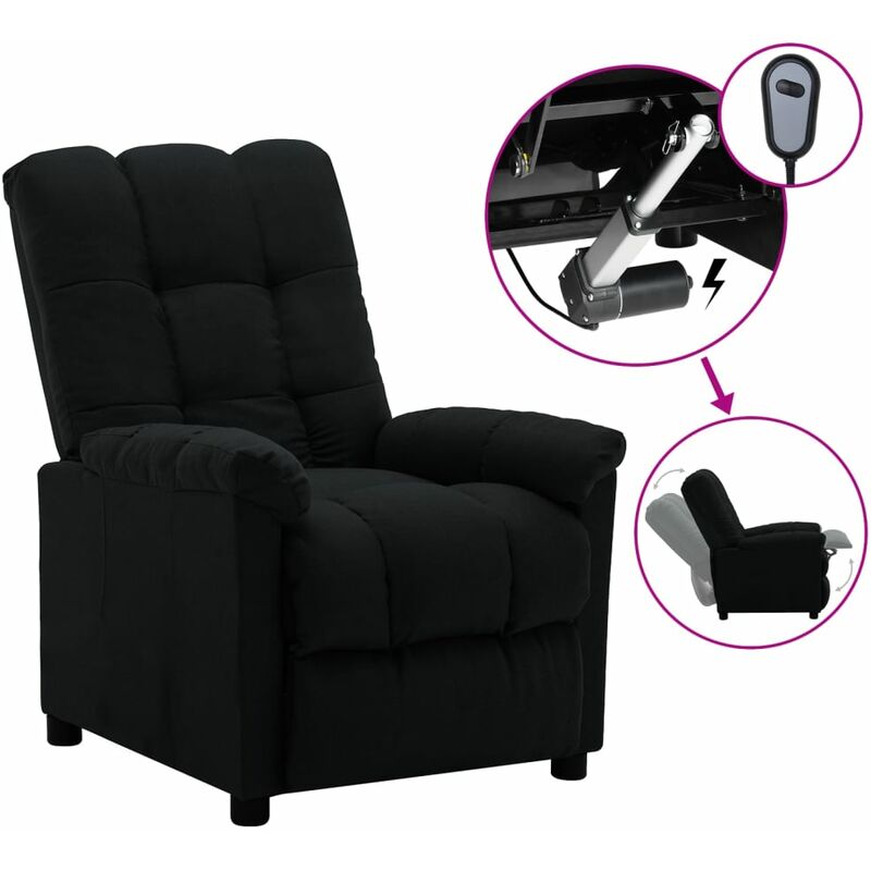 

Sillón eléctrico reclinable de tela negro