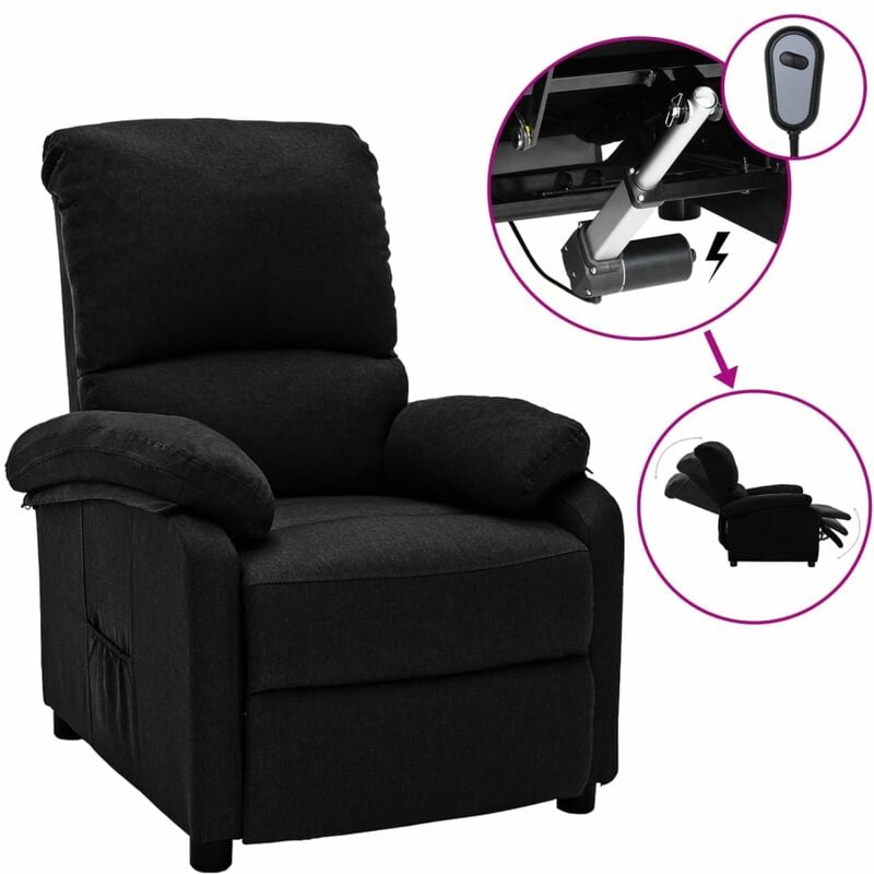 

Sillón eléctrico reclinable de tela negro
