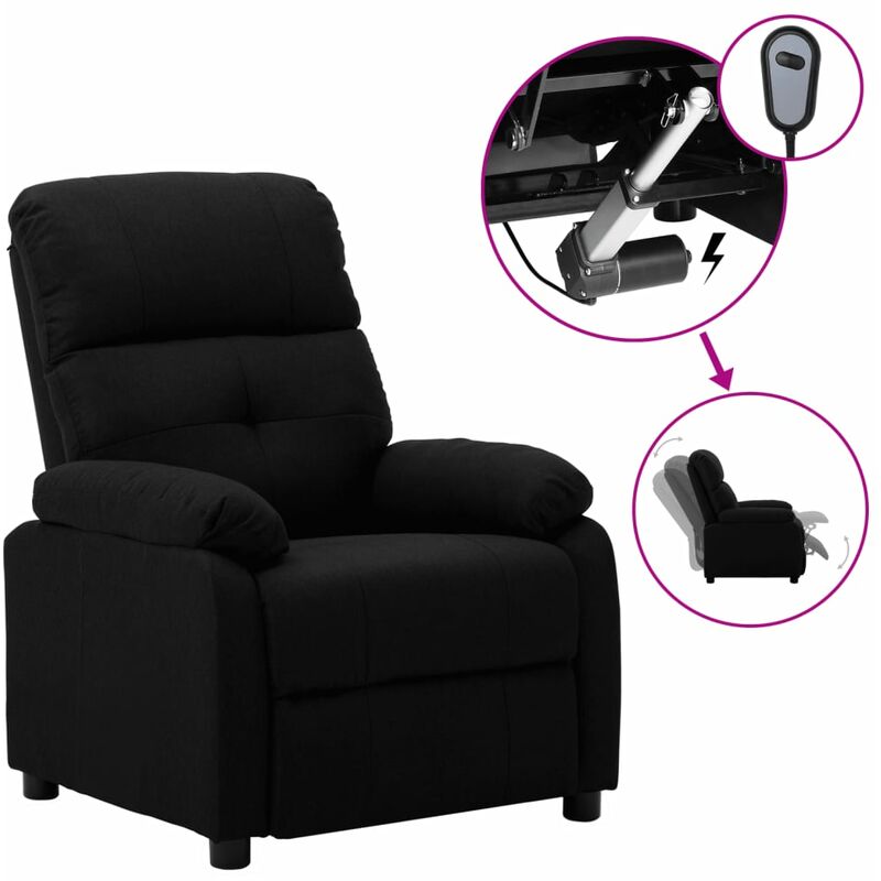 

Sillón eléctrico reclinable de tela negro
